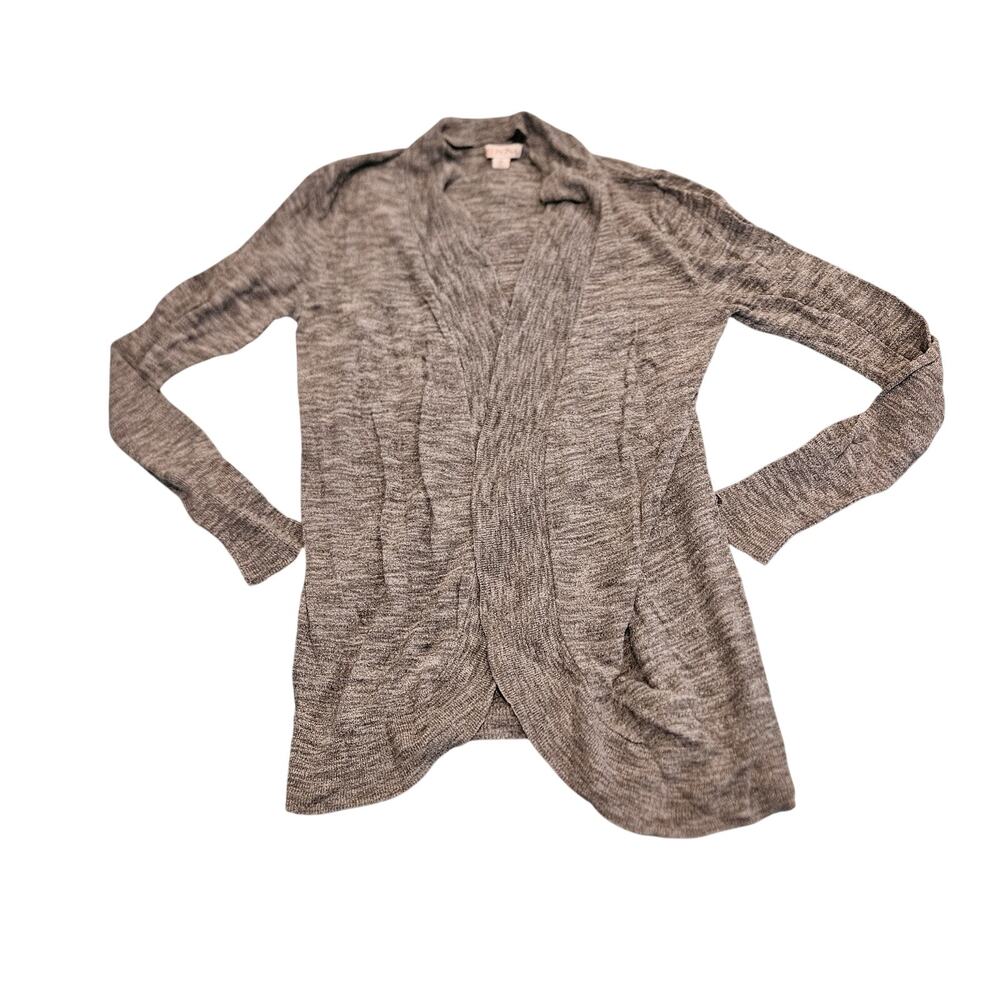 Merona Gray Open Front Cardigan Womens Medium Lightweight Knit Casual Layering
